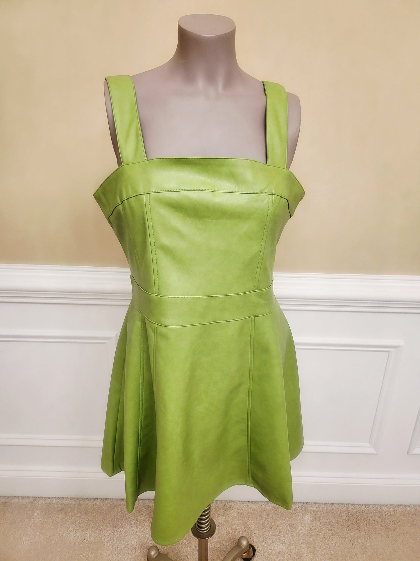Lime Green Leather Jumper