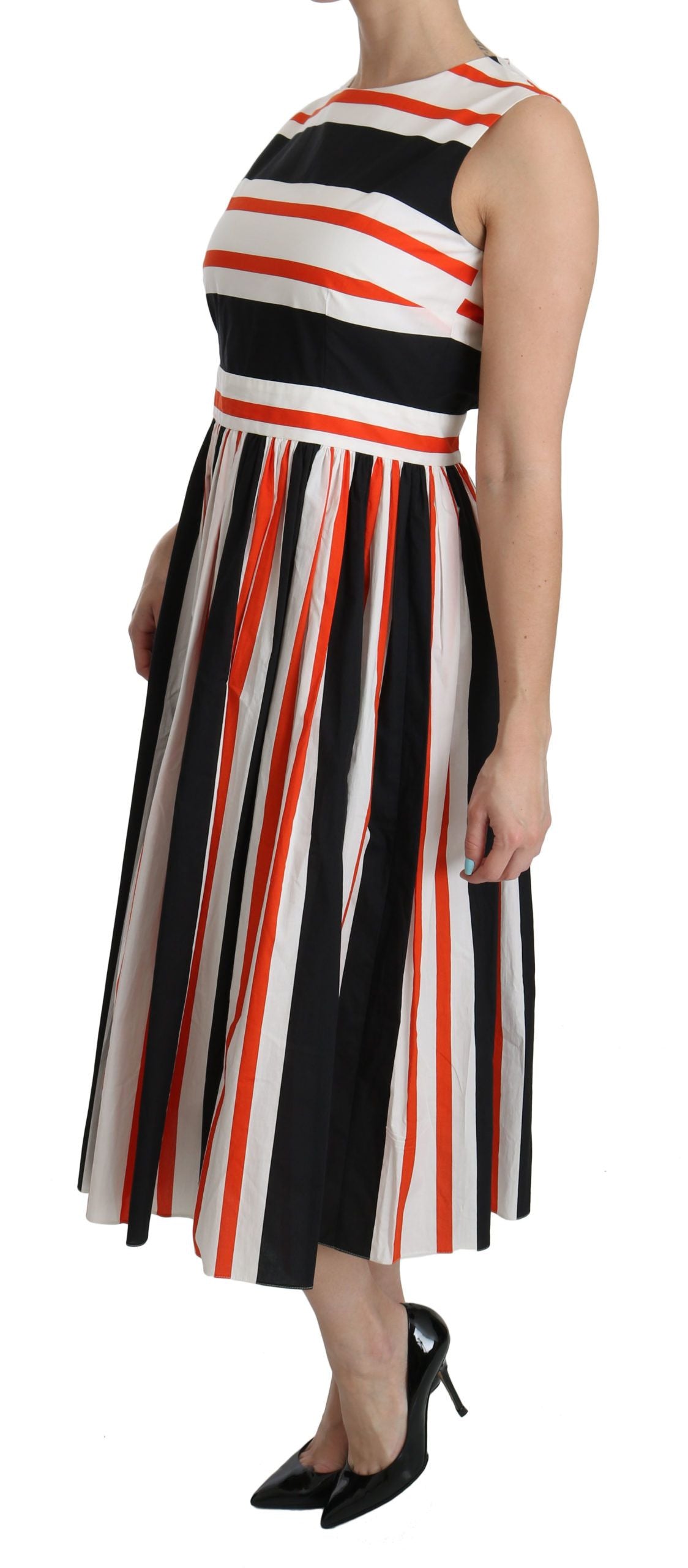 A-Line Pleated Midi Fashion Dress