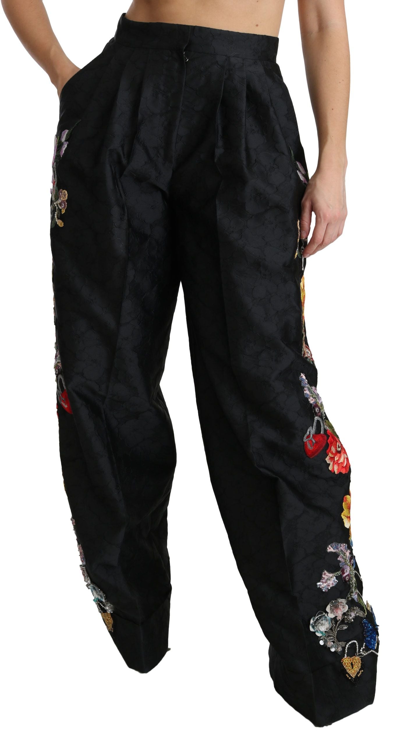 Elegant High Waist Wide Leg Floral Pants