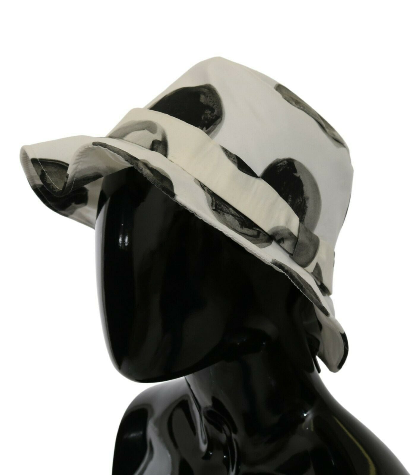 Polka Dot Cotton Bucket Hat - White & Black