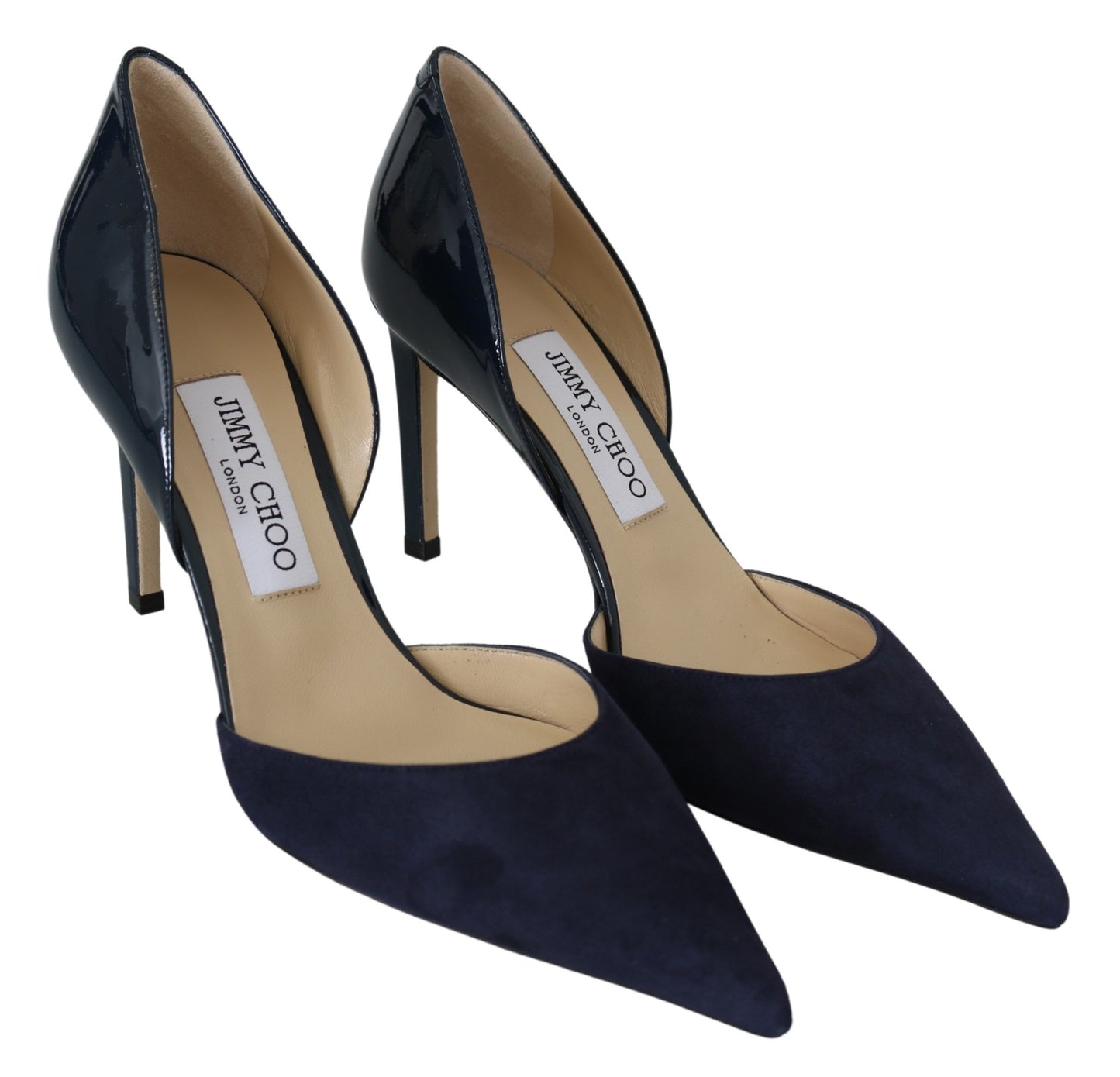 Elegant Navy Suede Pointed Toe Pumps