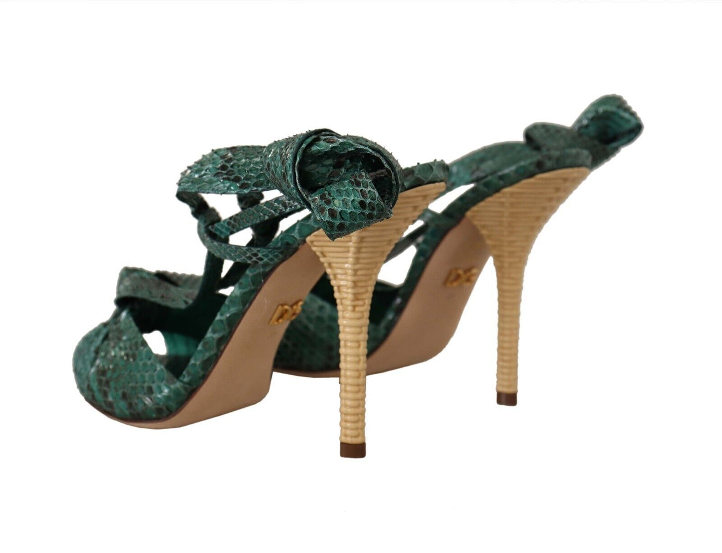 Emerald Exotic Leather Heeled Sandals