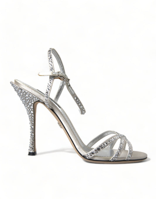 Elegant Crystal Embellished Heels Sandals