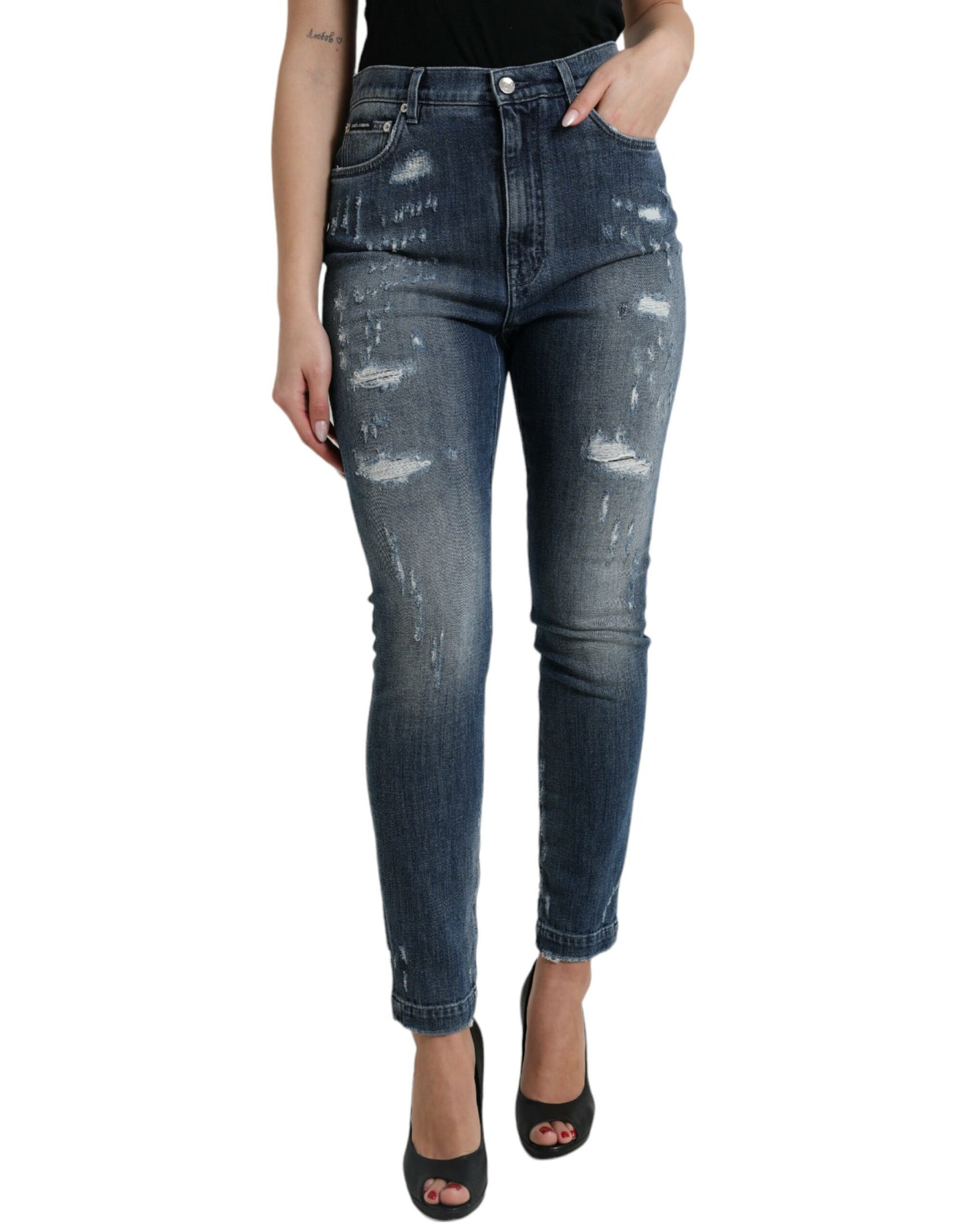 Elegant High Waist Stretch Denim Jeans