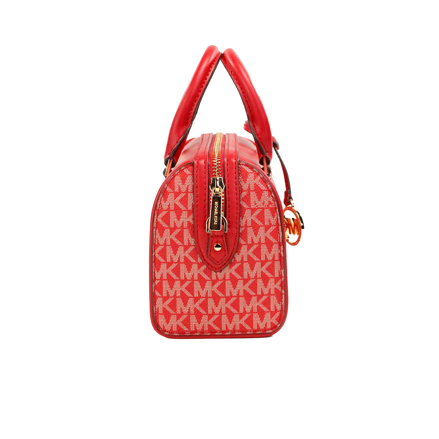 Travel XS Bright Red Signature PVC Duffle Crossbody Bag Purse