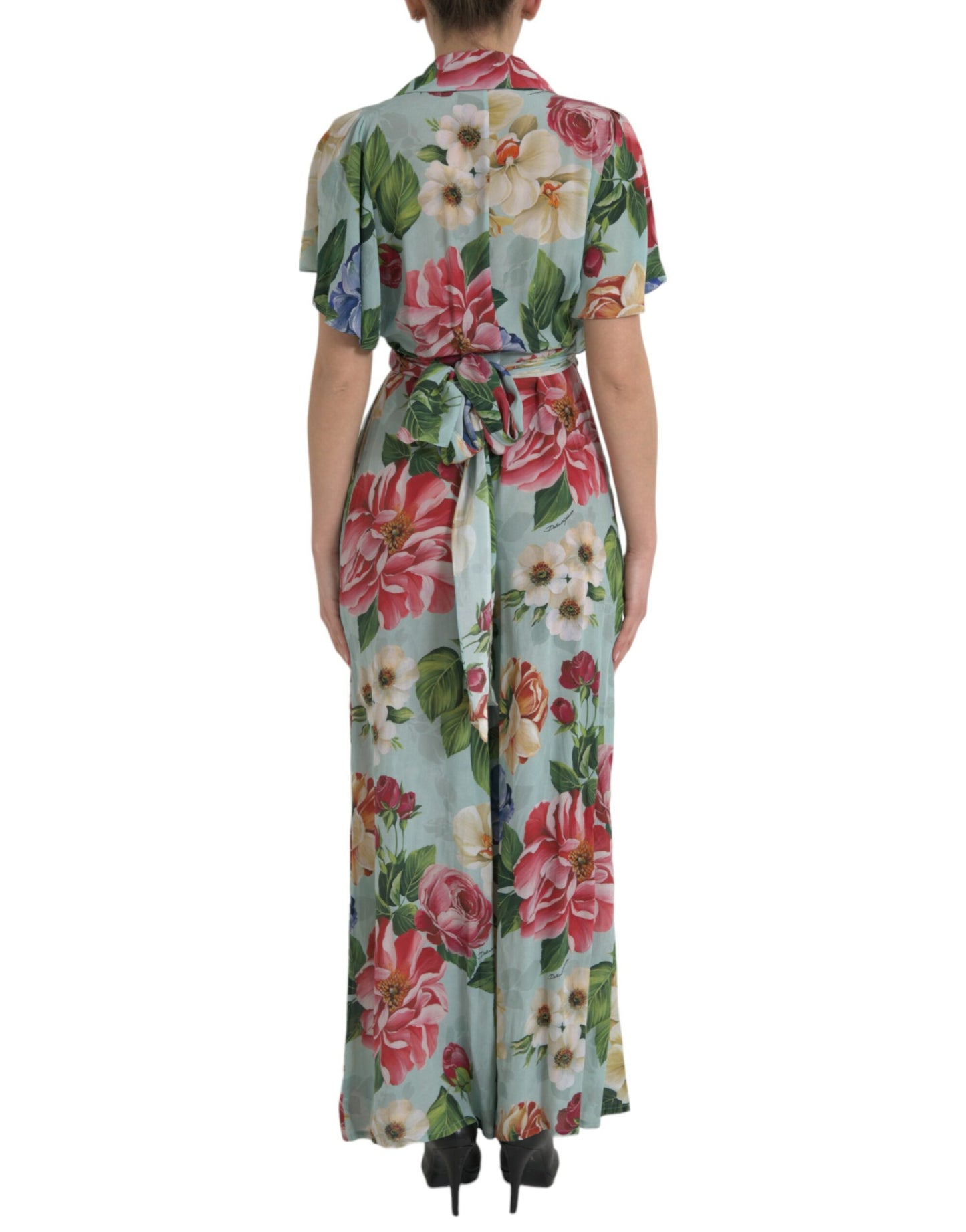 Elegant Floral Silk Crepe Jumpsuit