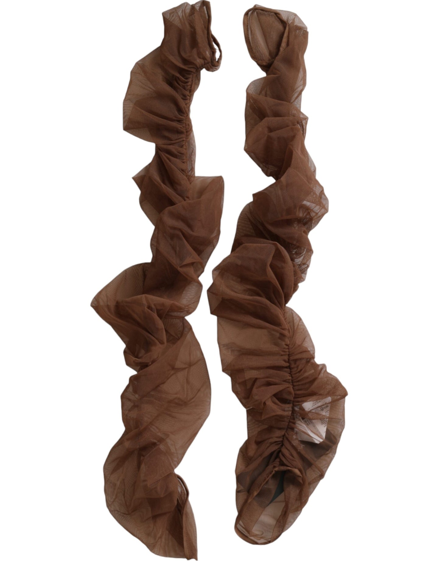 Brown Nylon Finger Less Elbow Long Arms Gloves