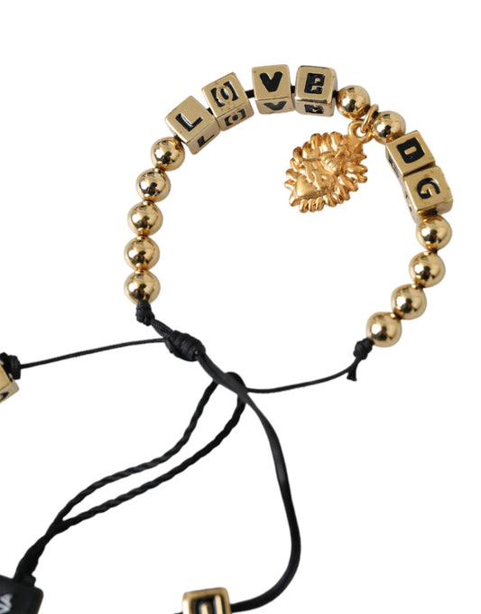 Gold Beaded LOVE DG Charm Fashion Bracelet