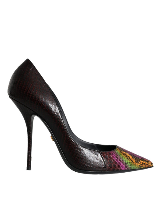 Multicolor Exotic Leather Heels Pumps Shoes