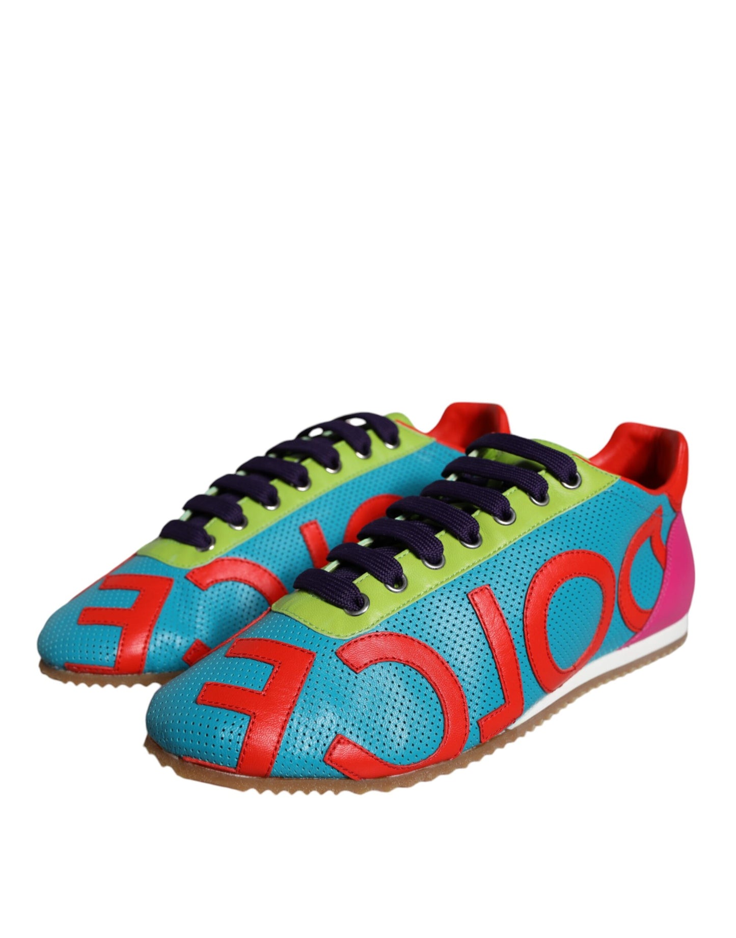 Multicolor Leather Logo Casual Sneakers Shoes