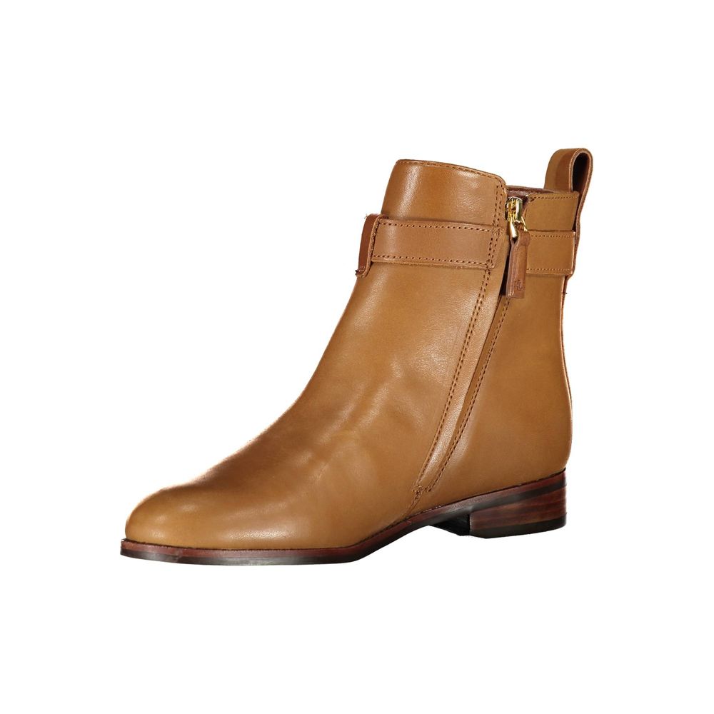 Brown Polyester Boot