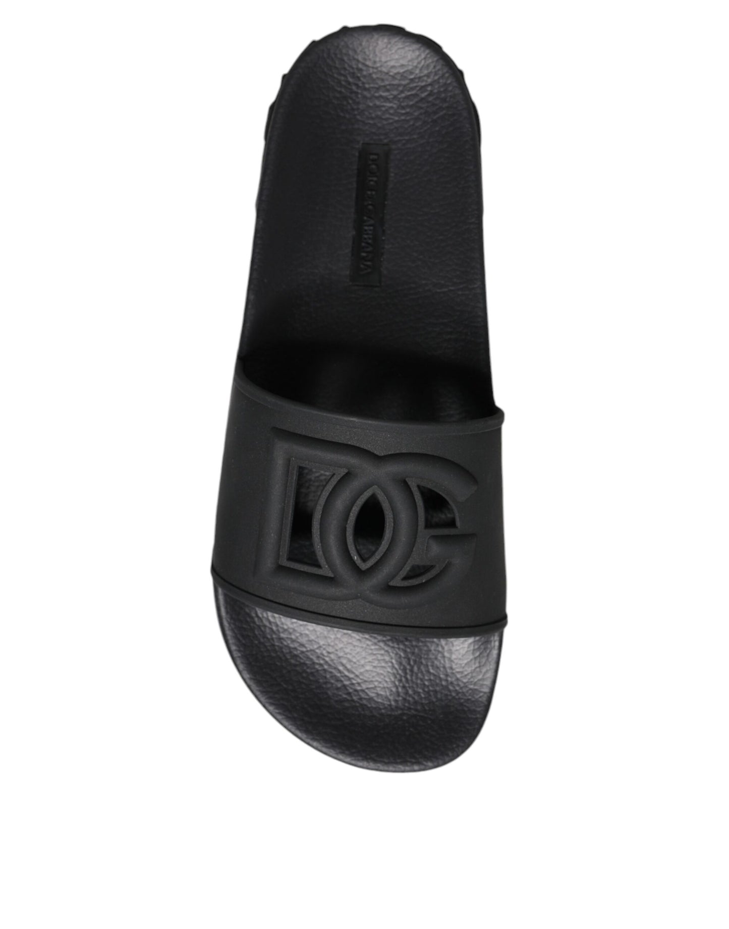 Black Rubber Slides Sandals Beachwear Shoes