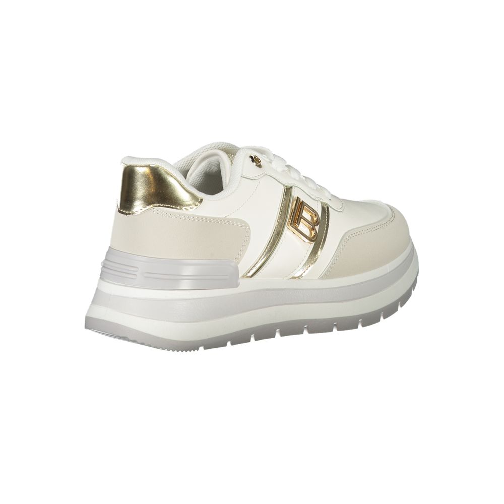 White Polyester Sneaker