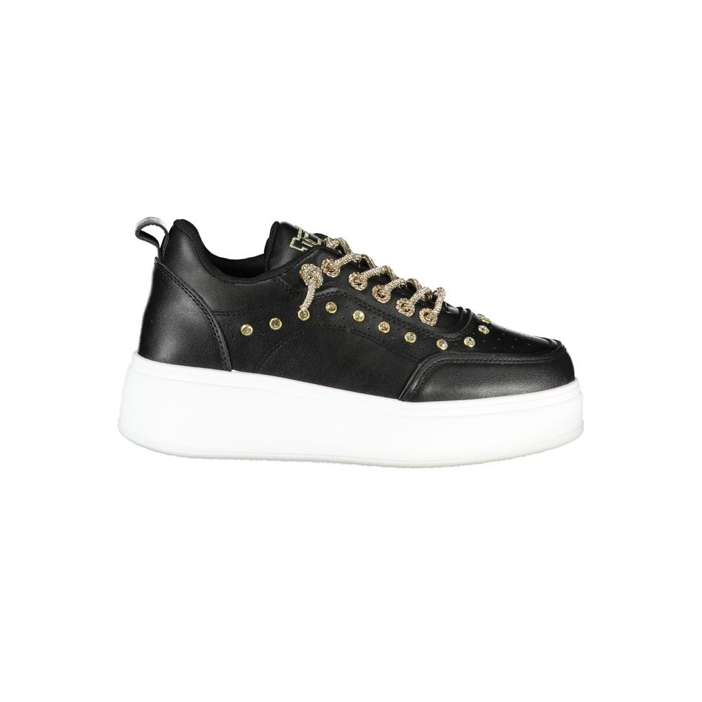 Black Polyester Sneaker