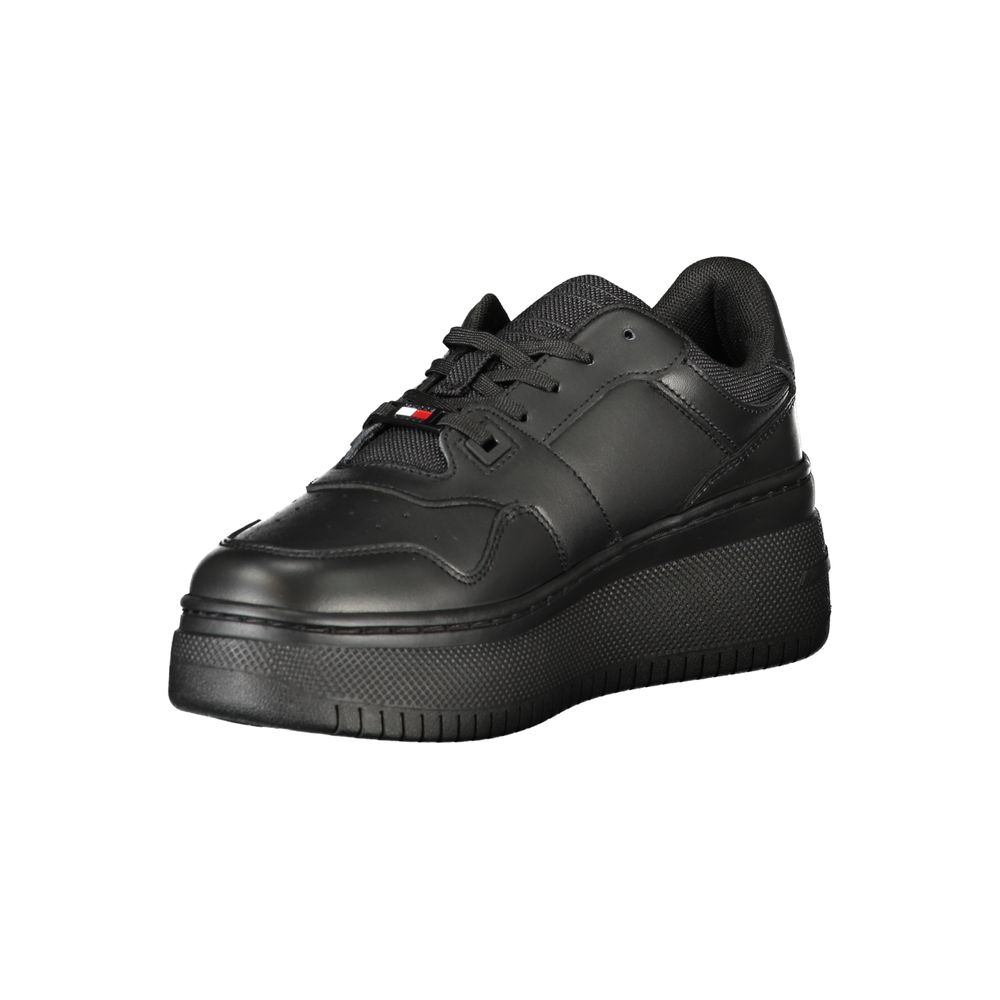 Black Polyester Sneaker