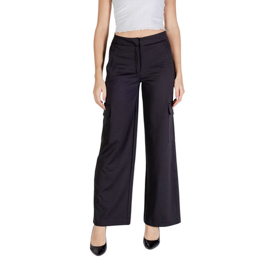 Black Polyester Jeans & Pant