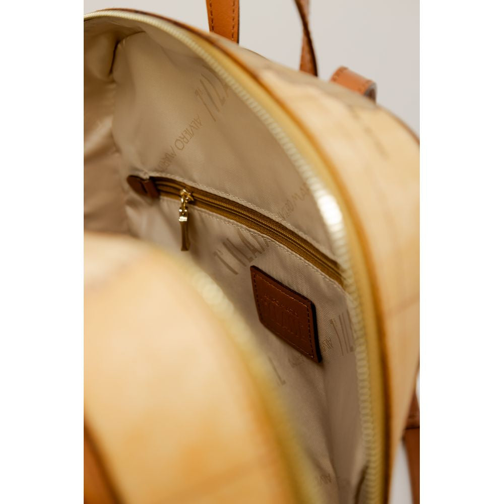 Beige Cotton Backpack