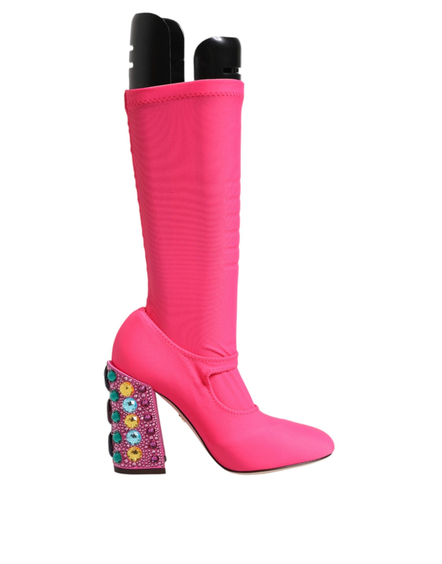 Pink Nylon Crystal Vally High Boots Shoes