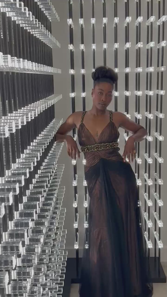 Bronze Sarafina Gown with Train