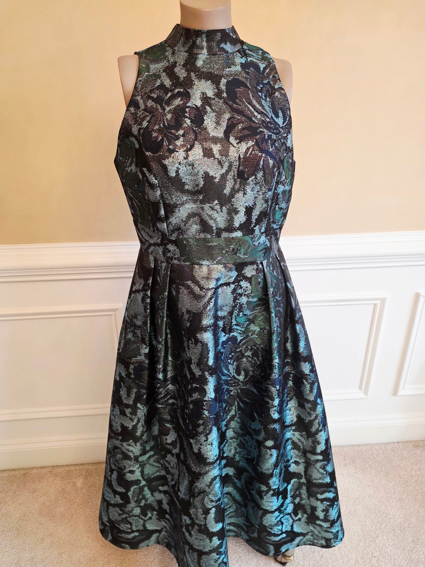 Blue and Green Silk Gown