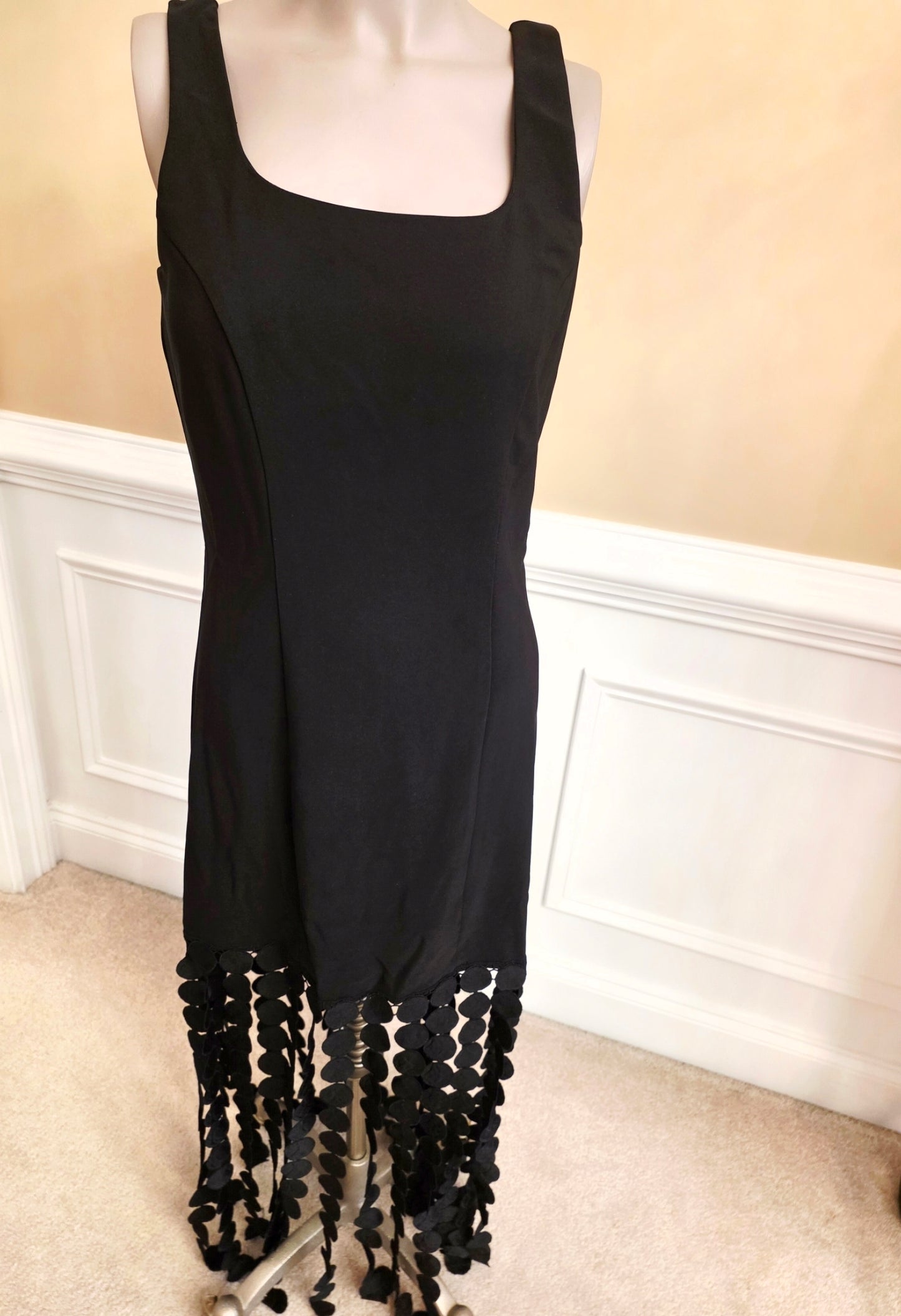 Black Maxi Dress with Cascading Circles