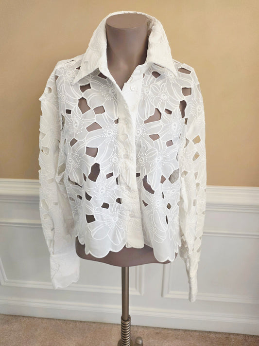 White Islet Design Crop Top by Patrizia Luca